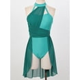 thumbnail image 2 of Lejafay Women Sleeveless Color Block Ballet Leotard Dress Lyrical Modern Contemporary Dance Costume Green S, 2 of 7