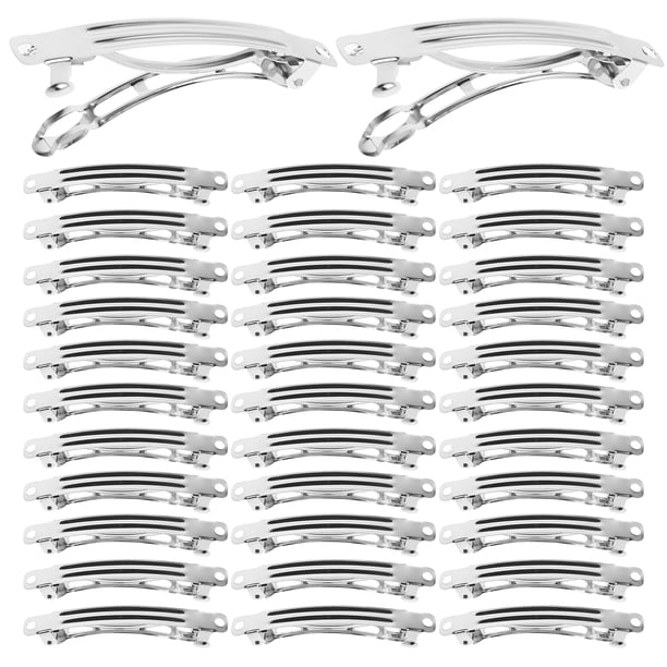 50 pinzas para el pelo francesas DIY, pinzas plateadas para el pelo, horquillas artesanales, pasadores franceses en blanco para peinados, accesorios para el cabello.