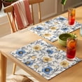 thumbnail image 4 of Abstract Flower Placemats Set of 12, Vintage Blue Yellow Floral Non-Slip Place Mats Washable Table Mats for Kitchen Dining Table Decorations Indoor/Outdoor, 4 of 9