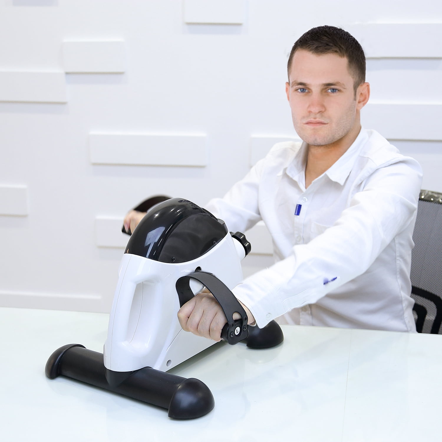 Uten Compact Under Desk Exercise Bike, Portable Pedal Trainer with LCD Monitor for Legs & Arms, Perfect for Home Gym Workouts