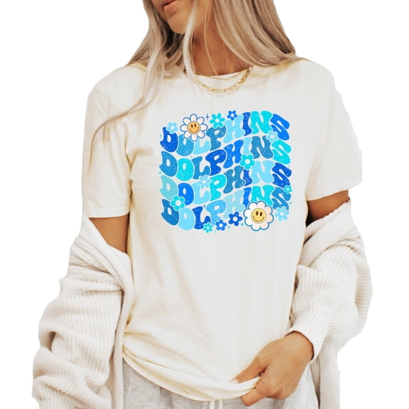 Dolphins School Spirit Shirt for Game Day Apparel for Adults and Kids Natural Shirt Adult Large