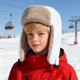 thumbnail image 4 of CPNG Boys Girls Trapper Hat Warm Trooper Hat Windproof Beanie Fleece Lined Kids Hat Faux Fur Lined Earflap Winter Ski Cap Ushanka Eskimo Hat, 4 of 5
