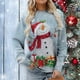 thumbnail image 2 of Sudaderas navideñas para mujer Cuello casual Manga larga Estampado gráfico Camisetas Pullover Tops Pompotops  gfhjh10174, 2 of 7