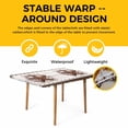 thumbnail image 4 of Texas Star Vintage Table Cloths for 6 Foot Rectangle Tables, Red Berry Retro Art Brown White Wooden Patio Waterproof Elastic Fitted Tablecloths, Washable Rectangular Table Cover for Camping, 4 of 8