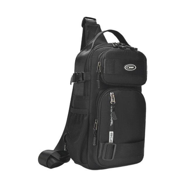 Bolso Bandolera Para Hombre Con Cierre De Cremallera, Bandolera De Moda Para Senderismo, Calle, Viaje, Negro SM SunniMix Mochilas bandolera
