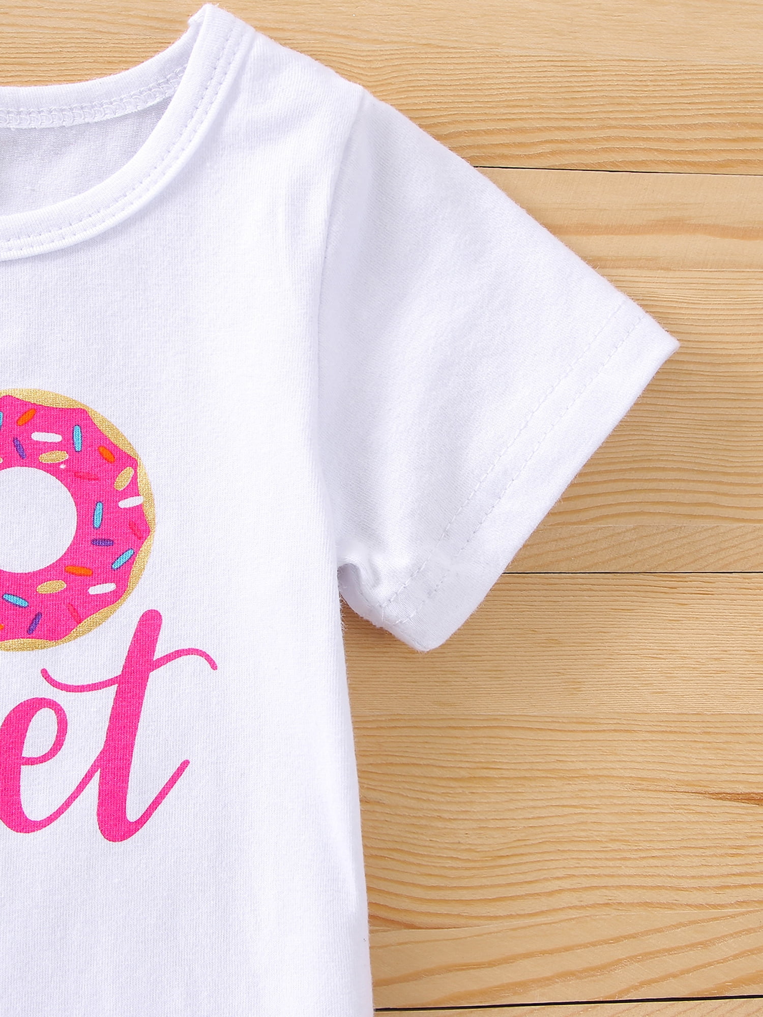 Liacowi Toddler Baby Girl 2nd Birthday Outfit Two Sweet Short Sleeve T-Shirt Tops Shorts/Flare Pants 2 Years Old Summer Set