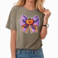 thumbnail image 6 of TOWED22 Halloween Shirt for Women Cute Ghost Vintage Graphic Halloween Tshirt for Party Short Sleeve Fall Shirt(Khaki,M), 6 of 9