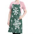 thumbnail image 5 of Green Christmas Snowflake Apron-Garden Aprons for Women with Pockets-Cotton Linen Waterproof Kitchen Cooking Gardening Aprons Adjustable for Kitchen,Cooking,BBQ and Salon 32"x27", 5 of 7