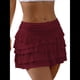 thumbnail image 3 of Faldas Vaporosas para Mujer, Faldas Pantalón con Volantes y Lazo, Minifaldas de Cintura Alta para Adolescentes, Faldas Pantalón de Tenis para Verano Vino Tinto M, 3 of 8