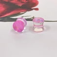 thumbnail image 3 of Pink Glass Ear Plugs Tunnels for Women Men Double Flared Saddle Ears Gauge Plug Stretcher Expander Piercing Body Jewelry Gifts, 3 of 6