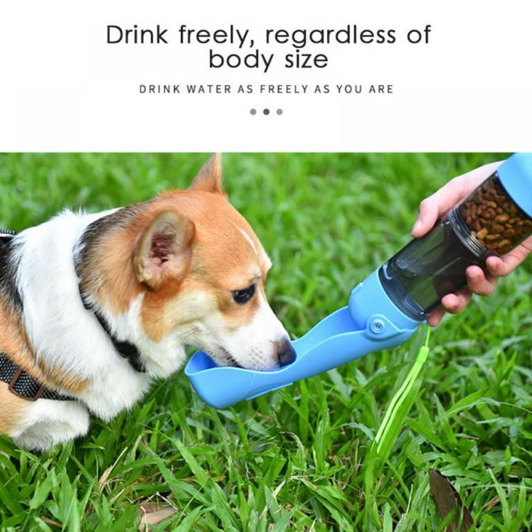 3 in 1 Portable Dog Water Bottle Multi-functional Pet Water Dispenser with  Food Container and Waste Bag