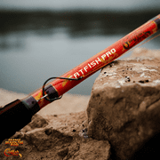 Catfish Pro Orange Dragon Fire Catfish Casting Rod, 7'6 One-Piece Medium Action Glow-in-the-Dark Fishing Rod, S-Glass/E-Glass/Carbon Graphite Blank