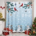 thumbnail image 6 of Christmas Shower Curtain, 66" x 72", Tree Snowman Winter Snowflakes Sky Blue Waterproof Bathroom Curtain Washable Shower Curtain Set with 12 Hooks, 6 of 6