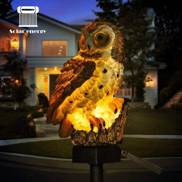 Luz LED con forma de búho, luz Solar para jardín, lámpara de césped de búho, luces LED solares impermeables, iluminación para exteriores, luz nocturna decorativa Sincero Electrónica
