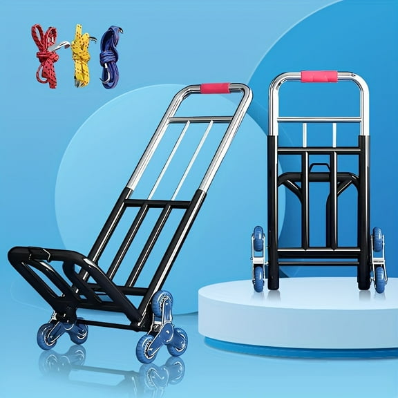 FANRUINA Foldable Heavy Duty Trolley For Shopping Moving Outdoor Use Stair Climbing Cart Liftable Handle Anti Slip Gear Buckle Large Capacity Dolly Carrier