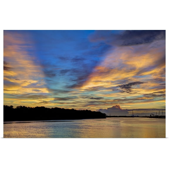 Great BIG Canvas | Rolled Joanne Wells Poster Print entitled Georgia, Savannah, Sunrise along Savannah River