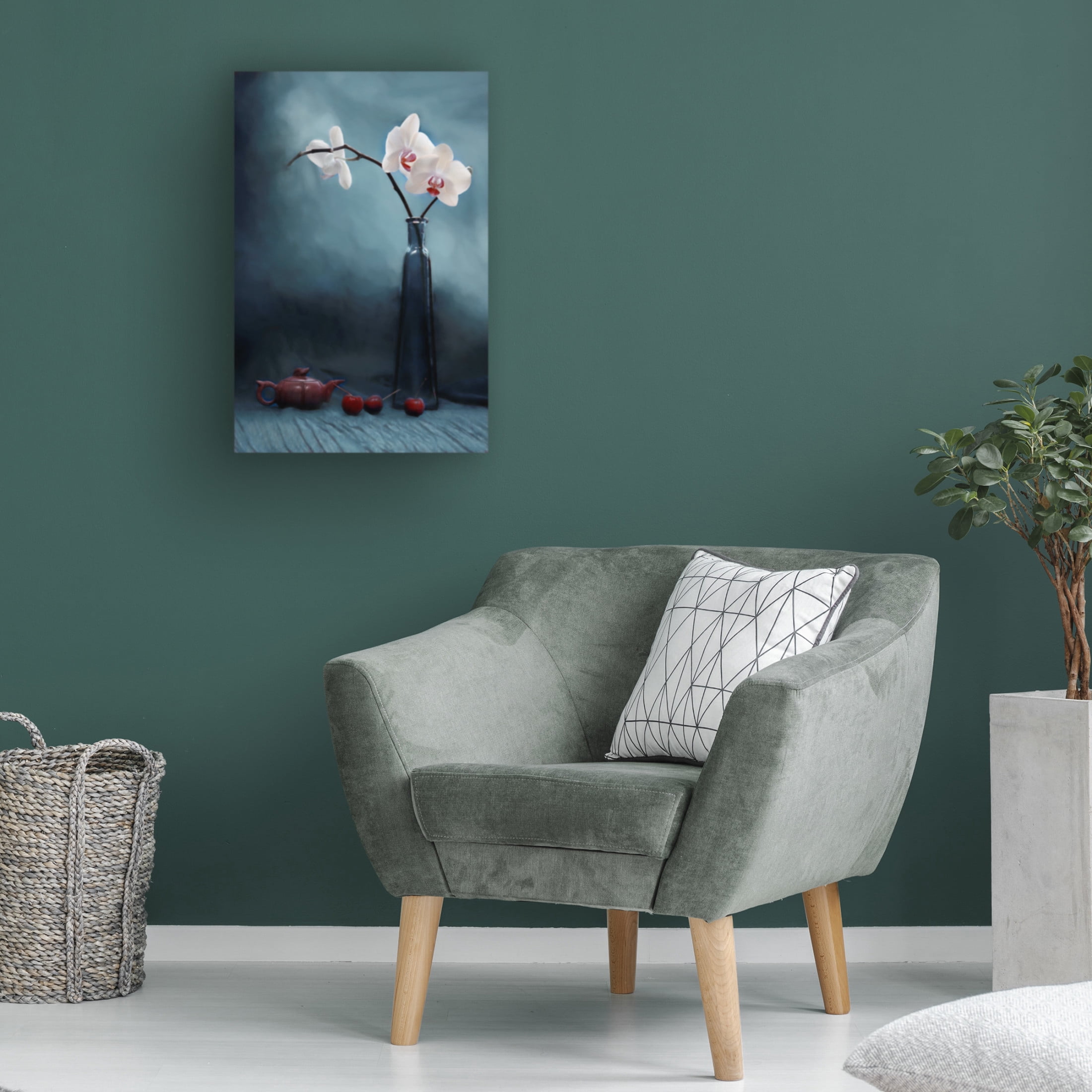 Canvas Wall Art - Lydia Jacobs 'Orchid And Cherry' Wall Art for Living Room, Bedroom, or Office Décor by Trademark Fine Art - 30 x 47 Inches