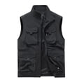 thumbnail image 4 of Chaleco deportivo de color liso para hombre: prenda de trabajo ligera sin mangas con bolsillos, estilo informal para todas las estaciones, 4 of 4
