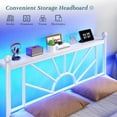 thumbnail image 2 of EnHomee Twin Size Metal Bed Frame with Vintage Headboard & Footboard Metal Platform Bed Frame Twin with LED Lights & Storage, Noise Free, White, 2 of 6
