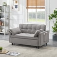 thumbnail image 5 of Convertible Chair Bed, 3 in 1 Convertible Sofa Bed Sleeper Chair with Adjustable Backrest & 2 Pillows, Built-in Side Pokcet and Handle, Pull Out Sofa Bed Couch Loveseat Sleeper for Small Spaces, Grey, 5 of 5