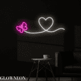 thumbnail image 3 of Glowneon Butterfly Heart Neon Sign, Butter Lover Bedroom Wall Led Art, 3 of 5