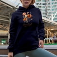 thumbnail image 2 of I Love Fall Most of All & Autumn Flowers Art Merch Gift, Navy Blue Hooded Sweatshirt or Hoodie, Large, 2 of 5