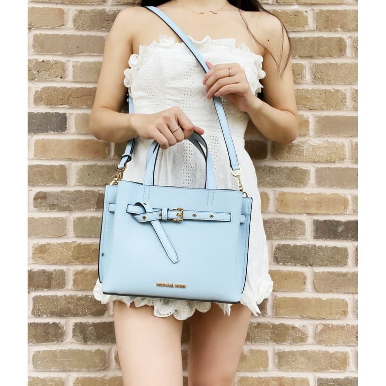 Michael Kors Pale Blue Small Emilia Pebbled Leather Satchel, Best Price  and Reviews