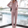 thumbnail image 2 of MLDRA Pajamas for Women Set Cotton Long Sleeve Button-Down lounge Sets for Women PJ Sets Comfy Casual Pj Sets for Woman Soft Knit Sleepwear with Elastic, 2 of 6