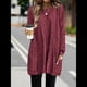 thumbnail image 4 of Camisas de Larga para Mujer Suéteres Largos con Bolsillos Tops Tipo Túnica Corte Holgado Rojo L, 4 of 8