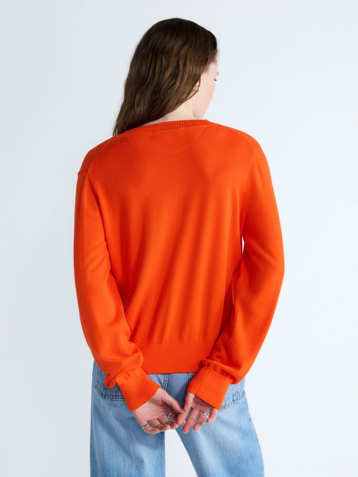 Free Assembly Women's Classic Cardigan Sweater with Long Sleeves, Lightweight, Sizes XS-4X