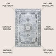thumbnail image 3 of JONATHAN Y WASHABLE 4 x 6 Area Rug, Bausch Bohemian Distressed Chenille - Gray/White, WSH201A-4, 3 of 9