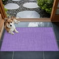 thumbnail image 4 of Purple 2x3 Door Mat Rug, Farmhouse Burlap Solid Purple Color Modern Linen Texture Non-Skid Rubber Backing Large Rectangle Rugs - Living Room Bedroom Home Office, Indoor Floor Mat Carpets Washable Rug, 4 of 9