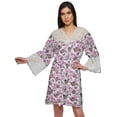 thumbnail image 1 of Moomaya Printed Cotton Venice Lace Bridesmaid Robe Short Robes For Women, 1 of 6
