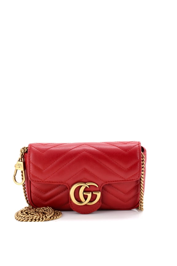 Pre-Owned GG Marmont Flap Bag Matelasse Leather Super Mini By Rebag