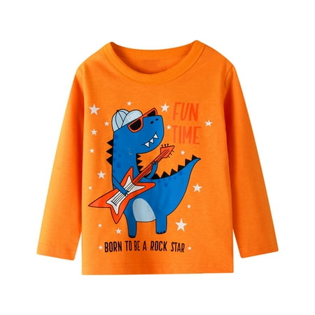 

Toddler Kids Baby Long Sleeve Cartoon Animal Dinosaur Shirt Tops Tee Clothes 3PC