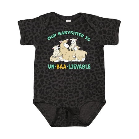

Inktastic Our Babysitter is Un-BAA-lievable with Cute Sheep Family Gift Baby Boy or Baby Girl Bodysuit