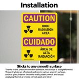 (2 Pack) High Radiation Area Bilingual OSHA Caution Radiation Sign ...