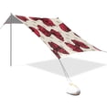 thumbnail image 3 of Portable Beach Tent Sun Shelter With Ground Pegs Water And Wind Resistant Sun Shade Canopy Angle Adjustable Seamless Pattern with Red Bows, 3 of 7