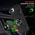thumbnail image 4 of For Apple iPhone 17e/16e Phone Case with Finger Ring Holder Kickstand, Card Slots，Heavy Duty Shockproof Rugged Protective Working with Magnetic Car Phone Mount,Black, 4 of 8