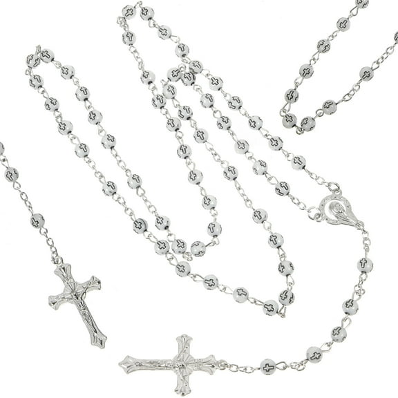 2 Pcs Double Rosary Worship Beads Miss Man 51x1.2cm White