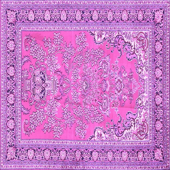 Ahgly Company Indoor Square Persian Purple Traditional Area Rugs, 5' Square