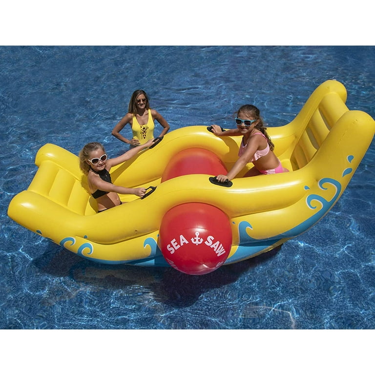 Inflatable Floating Teeter Totter Pool Float Ocean Blue Wave