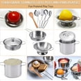 thumbnail image 6 of LANGSONGHONG 12PCS Realistic Pretend Play Kitchen Set,  Pots & Pans with Storage Bag, Educational Cooking Toys Gift for Toddlers Girls Boys, 6 of 9