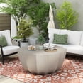 thumbnail image 4 of 35.43" Modern Outdoor and Indoor Waterproof Coffee Table, Durable MgO Cement Design, Suitable for Terraces, Gardens, Backyards and Living Rooms ( White), 4 of 9