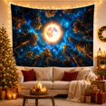 thumbnail image 3 of Moonlit Night Sky Over Forest Canopy Dreamy Celestial for Space Lovers, Celestial Nature Wall Art Housewarming Gift Tapestry Wall Hanging for Bedroom and Living Room, 3 of 7
