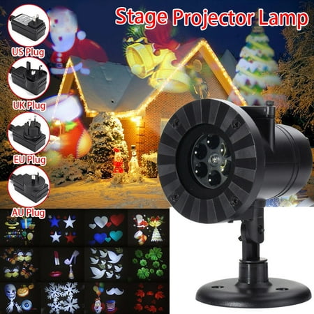 Waterproof AC100V-240V 4W 12 Patterns Auto Moving Projector L-aser Lamp LED Stage Lamp Spotlight Outdoor Landscape For Halloween Christmas Party Decoration IP65
