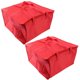 thumbnail image 1 of 2X Bolsa Grande Enfriadora Plegable Bolso PortáTil Aislado para Pastel de Alimentos Caja TéRmica de Papel de Aluminio Bolsa de Hielo una de Almuerzo Bolsa de Entrega Rojo, 1 of 1