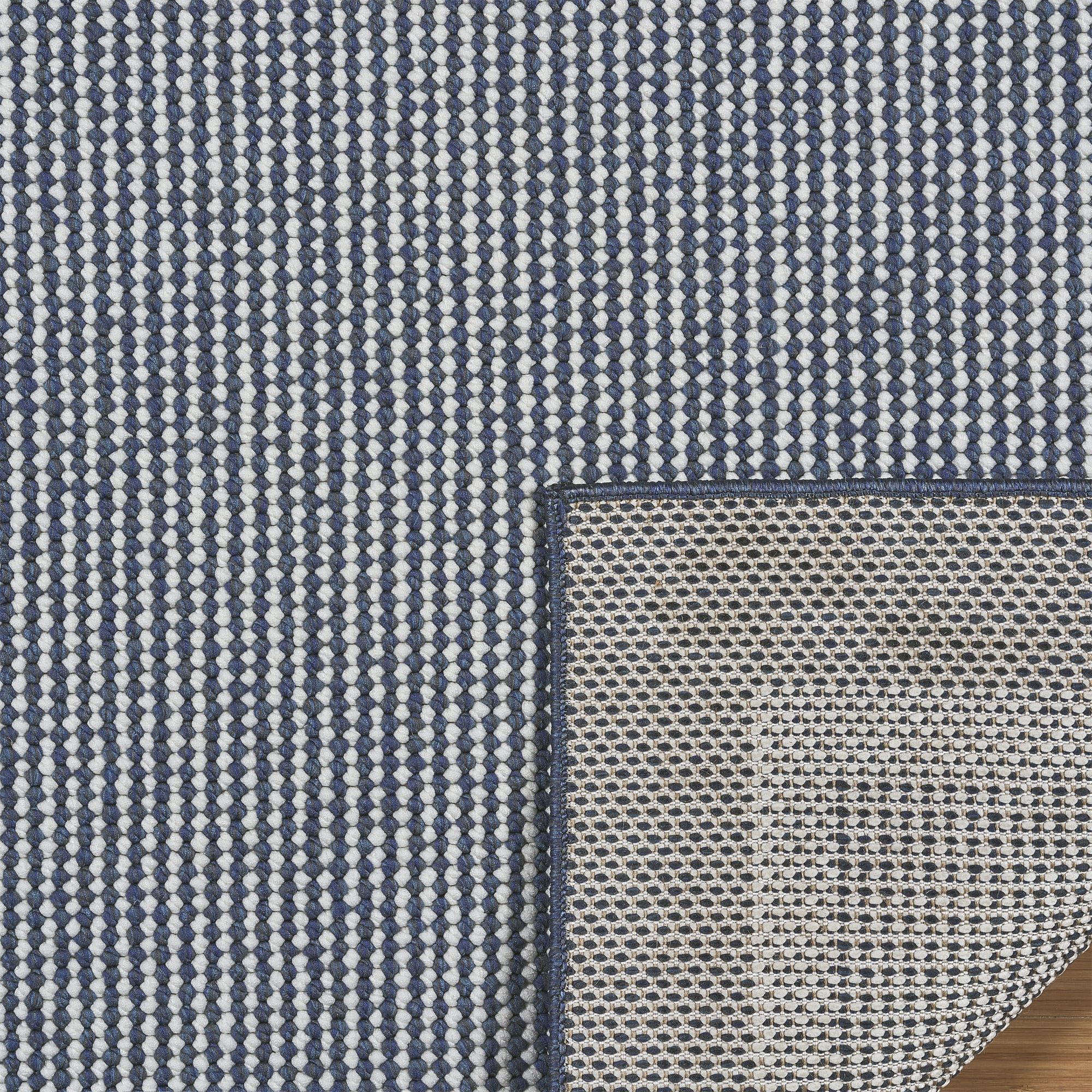 HGTV Soft Weave Mari Modern/ Contemporary Solid Color Navy Area Rug, 6x9