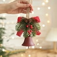 thumbnail image 4 of Rustic Christmas Bell Ornament - Metal Hanging Bell with Pine Needles, Berries, and Bow for Tree & Decor, Christmas Bell Ornaments Rustic Hangable Metal Bell With Pines Needles Berries, 4 of 6