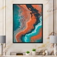 thumbnail image 2 of Designart 'Abstract Marble Composition In Orange and Blue I' Modern Framed Canvas Wall Art Print, 2 of 5